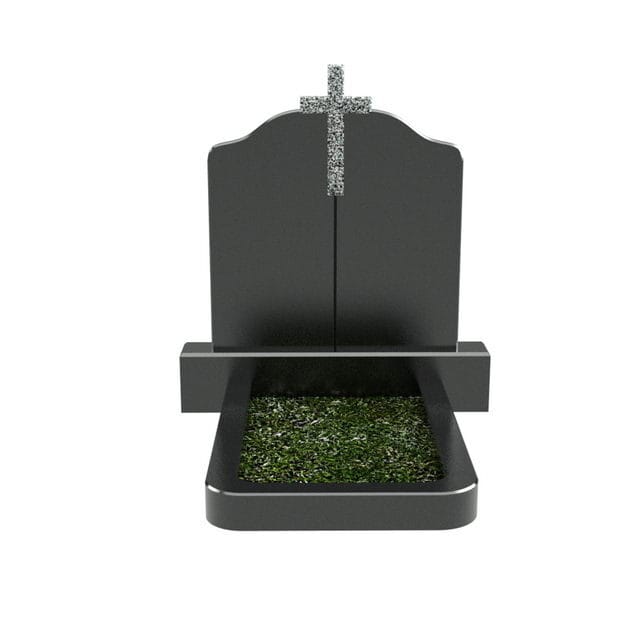 Двойной гранитный памятник с крест