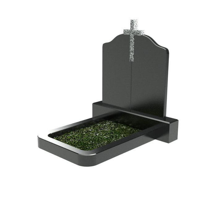 Двойной гранитный памятник с крест