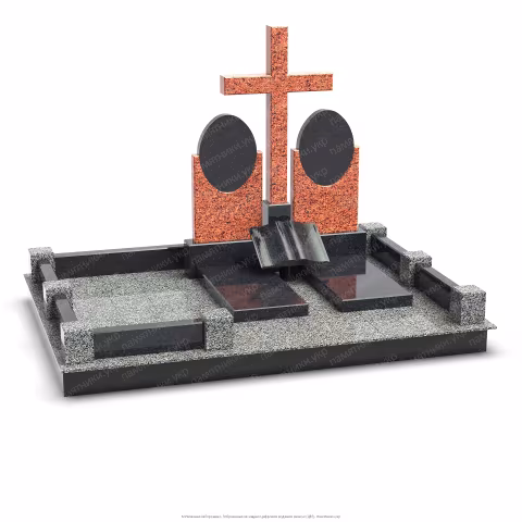 Двойной памятник памятник на могилу из гранита, классический гранитный памятник