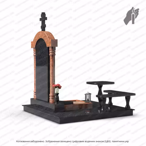 Memorial complex monument on the grave