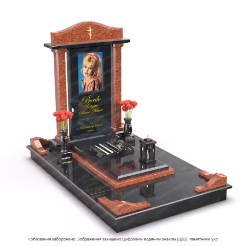 Гранитный комплекс, фото стекло, ваза гранитная, памятники гранитные