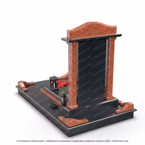 Гранитный комплекс, фото стекло, ваза гранитная, памятники гранитные