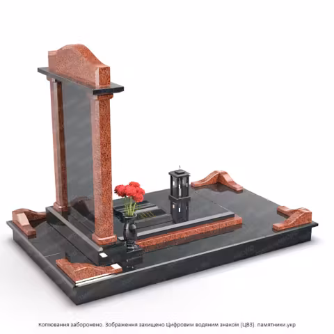 Гранитный комплекс, фото стекло, ваза гранитная, памятники гранитные