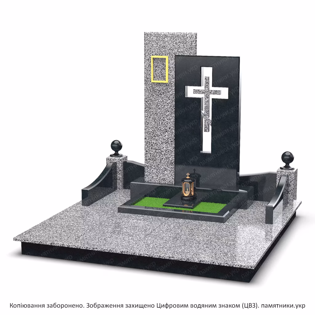   Пам'ятник комплекс комбінований із хрестом вазою  